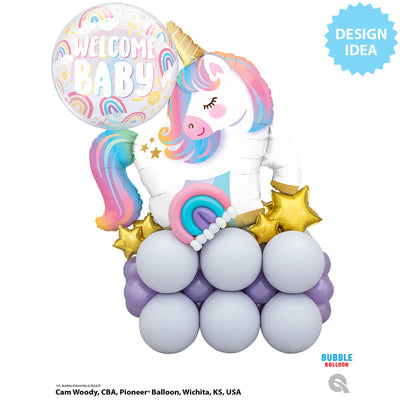 Bubble Balloon 22" Welcome Baby Boho Rainbows (Qualatex)