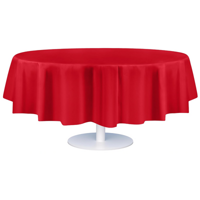 Round Plastic Table-cover Red 84in