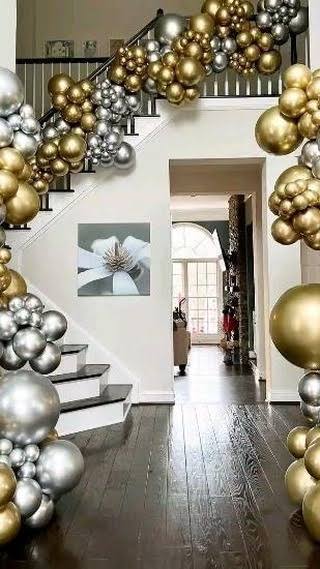 Kalisan Balloons 18" Mirror Gold/Silver 3ct