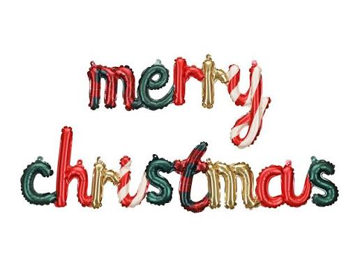 Merry Christmas Banner Foil Balloons