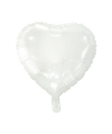 Heart White Foil Balloon 16"