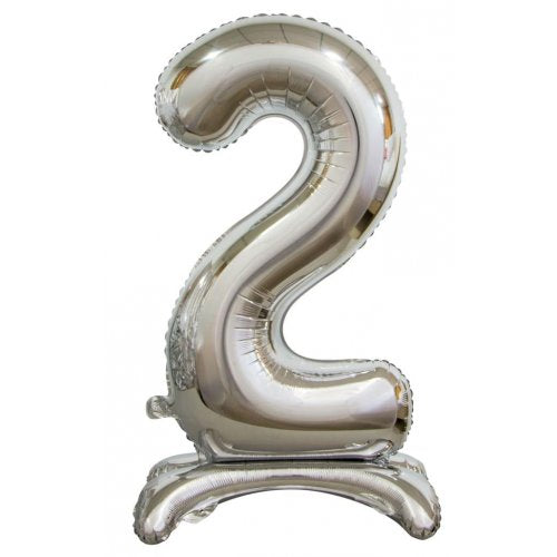 Numeral Balloon With Stand Silver  #2