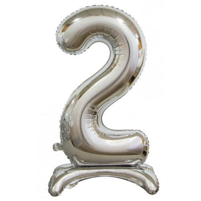 Numeral Balloon With Stand Silver  #2