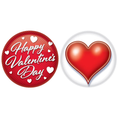 Valentine's Day Buttons 2pcs