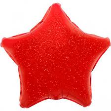 Star Red Holographic Foil Balloon 22"