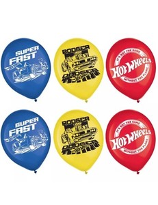 Hot Wheels Printed Latex Balloons 6pcs