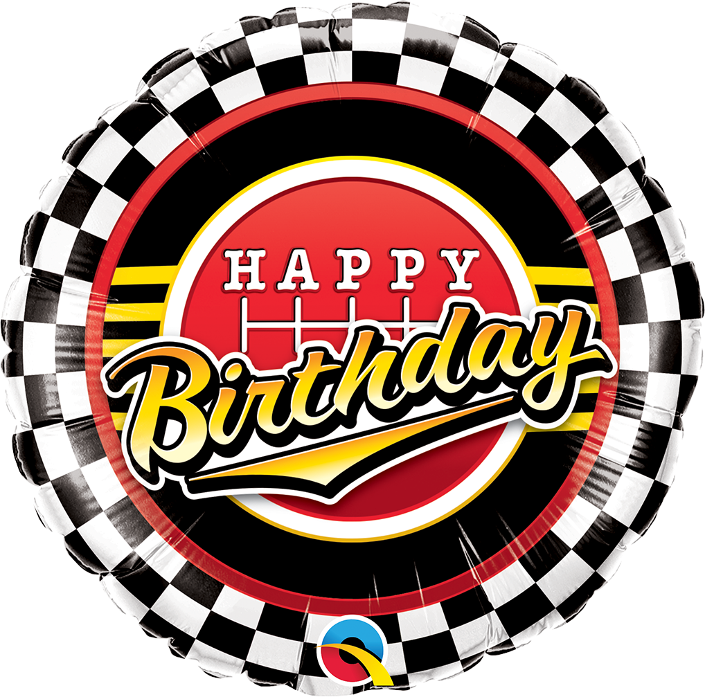 Checkered Birthday Pattern Foil Balloon 18"