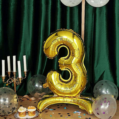 Numeral Balloon With Stand Gold #3