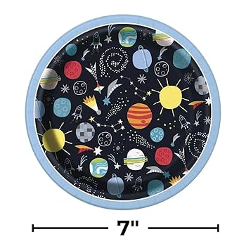 Outer Space Plates 7" 8pcs