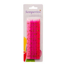 Vela Larga Terrazo Fuschia 8pcs (Sempertex)