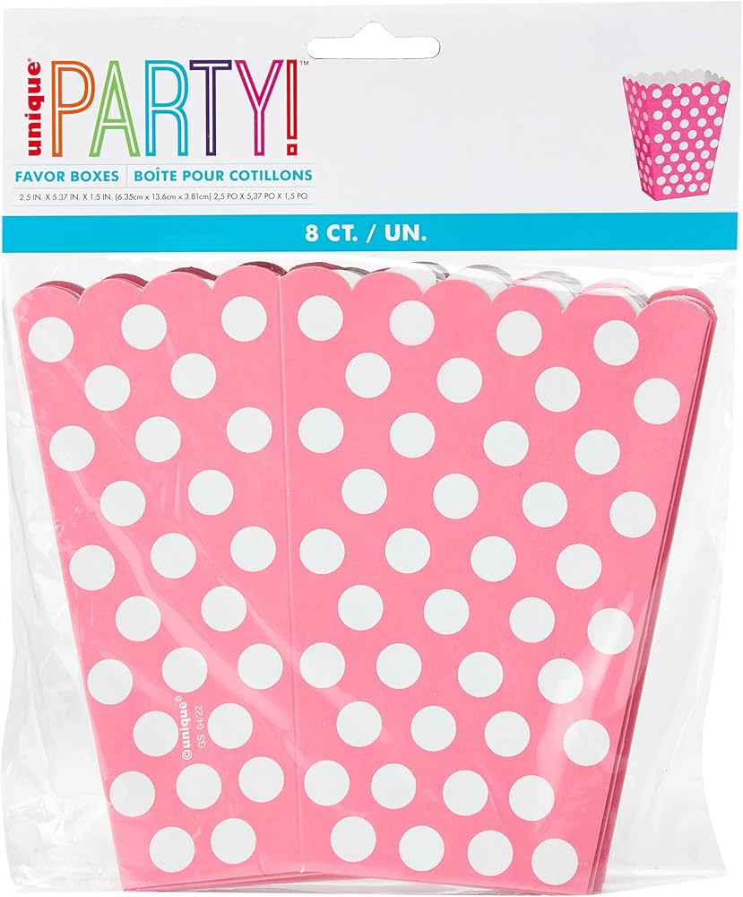 Hot Pink Dots Treat Boxes 8pcs