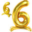 Numeral Balloon With Stand Gold #6