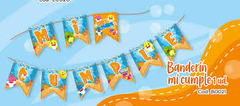 Banderin Baby Shark Mi Cumple