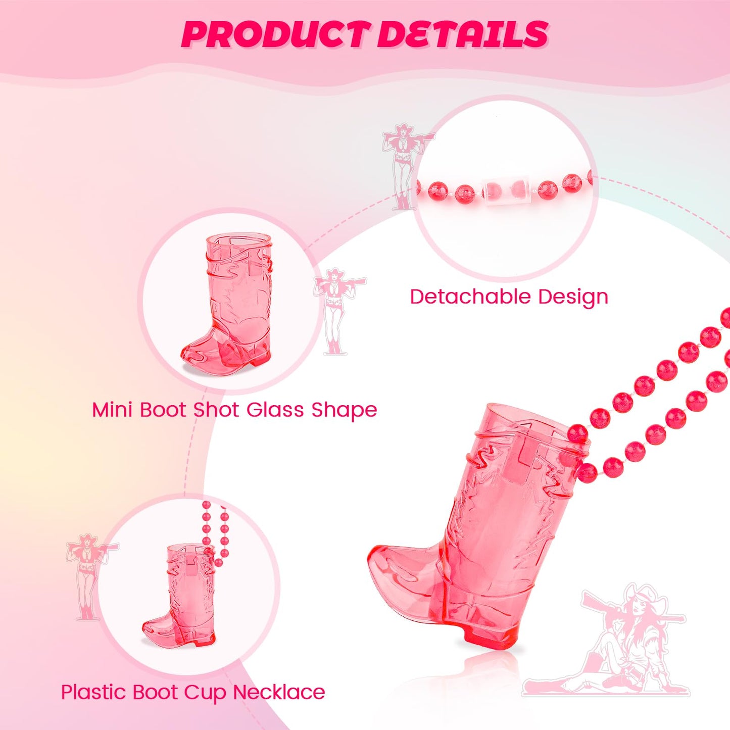 Boot Shaped Shot Glass Necklace 1pcs