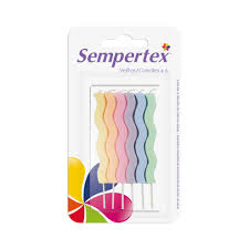 Velitas Curvas Pastel 6pcs (Sempertex)