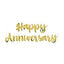 Happy Aniversary Banner Gold (x1u)