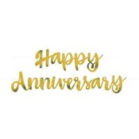 Happy Aniversary Banner Gold (x1u)