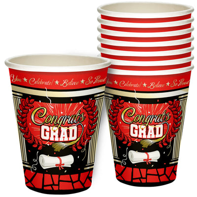 Vasos Rojos Graduation Party 9oz (x8u)