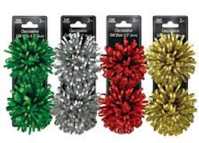 Decorative Gift Bow Asst Colors 2pcs