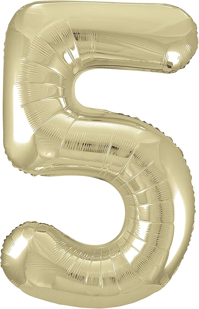 Number Solar Gold Foil Balloon 34"