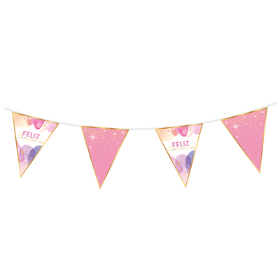 Banderin Feliz Cumpleaños Fiesta Acuarela (Sempertex)