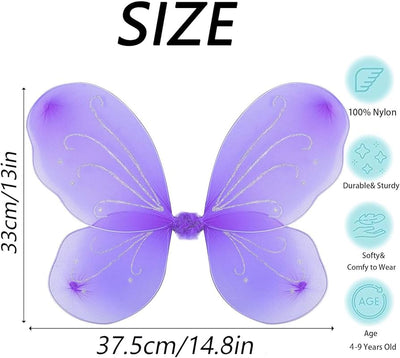 Alas Disfraz Mariposa/Hada Halloween 3 Colores – Azul / Rosa / Morado
