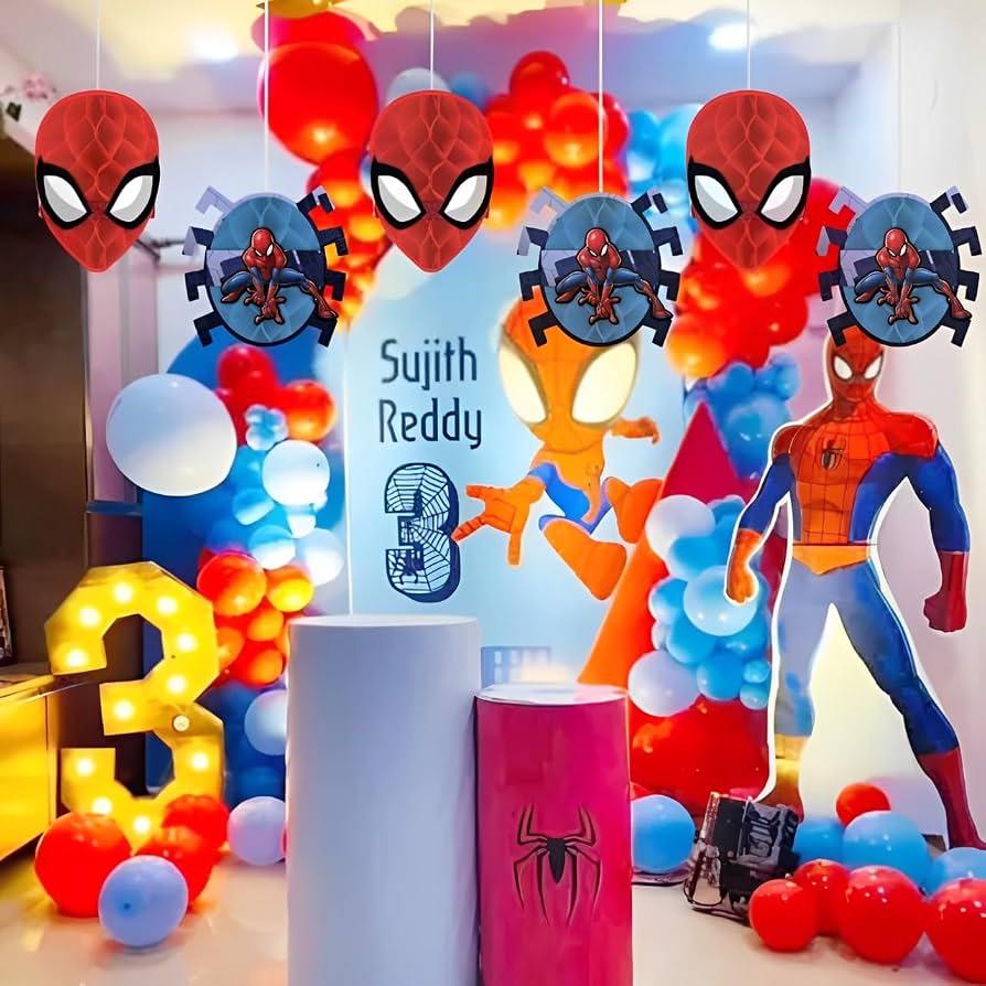 Spiderman Webbed Wonder Honeycomb Decorations 3pcs