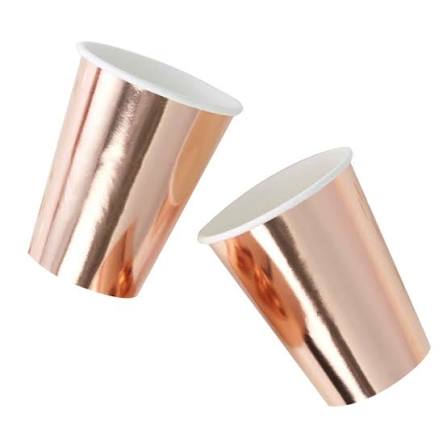 Rose Gold Foil Cups 12oz 8pcs