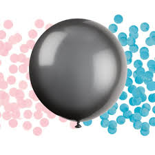 Gender Reveal Balloons Latex 24" Confetti