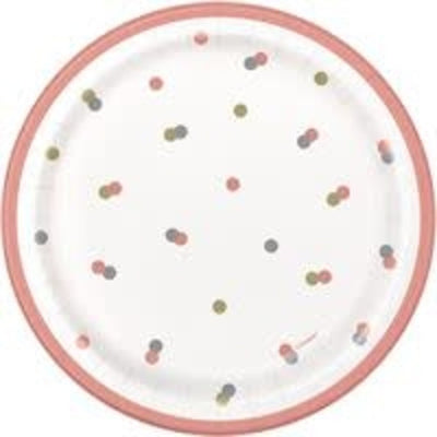 Glitz Rose Gold Birthday Plates 7"