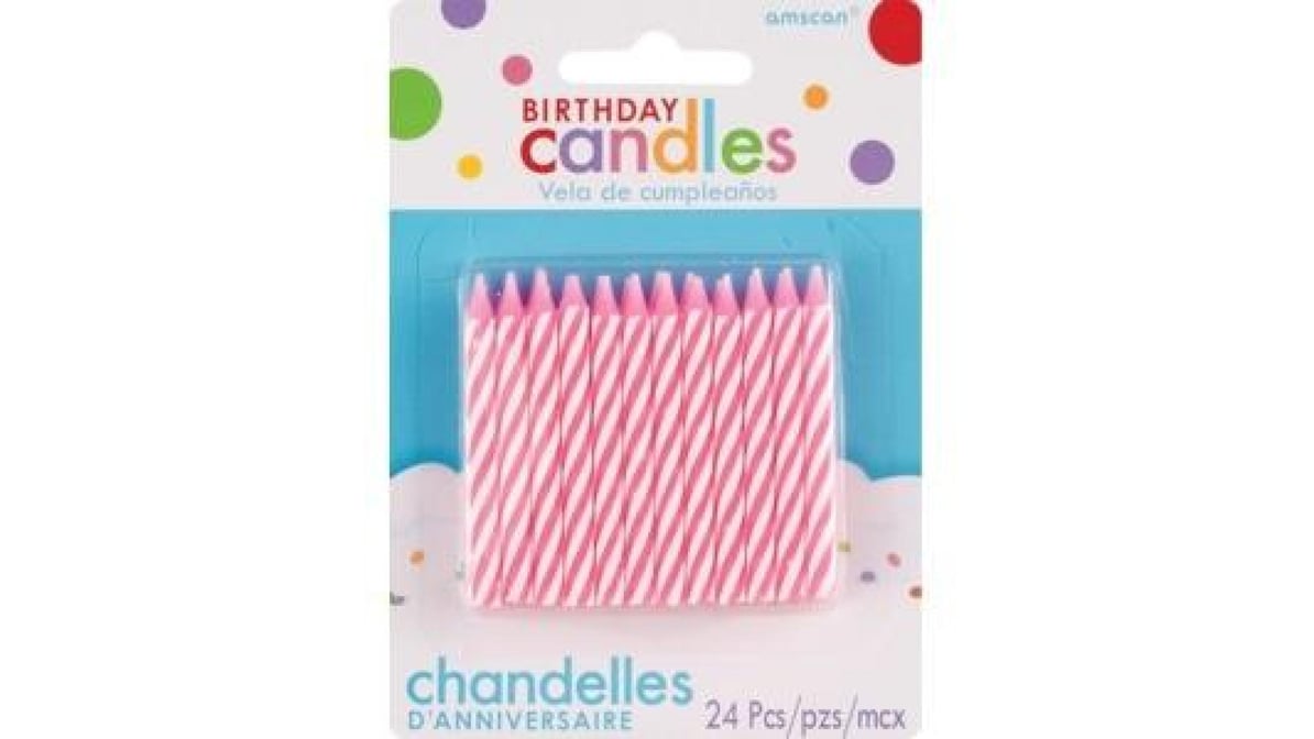 Spiral Pink Candles 24pcs