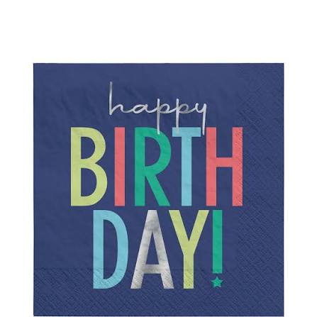Modern Birthday Luncheon Napkins