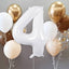 Number #4 Supershape Balloon 34" Pastel White