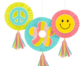 Flower Power Hanging Cutouts 3pcs