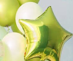 Star Green Lime Foil Balloon 18"