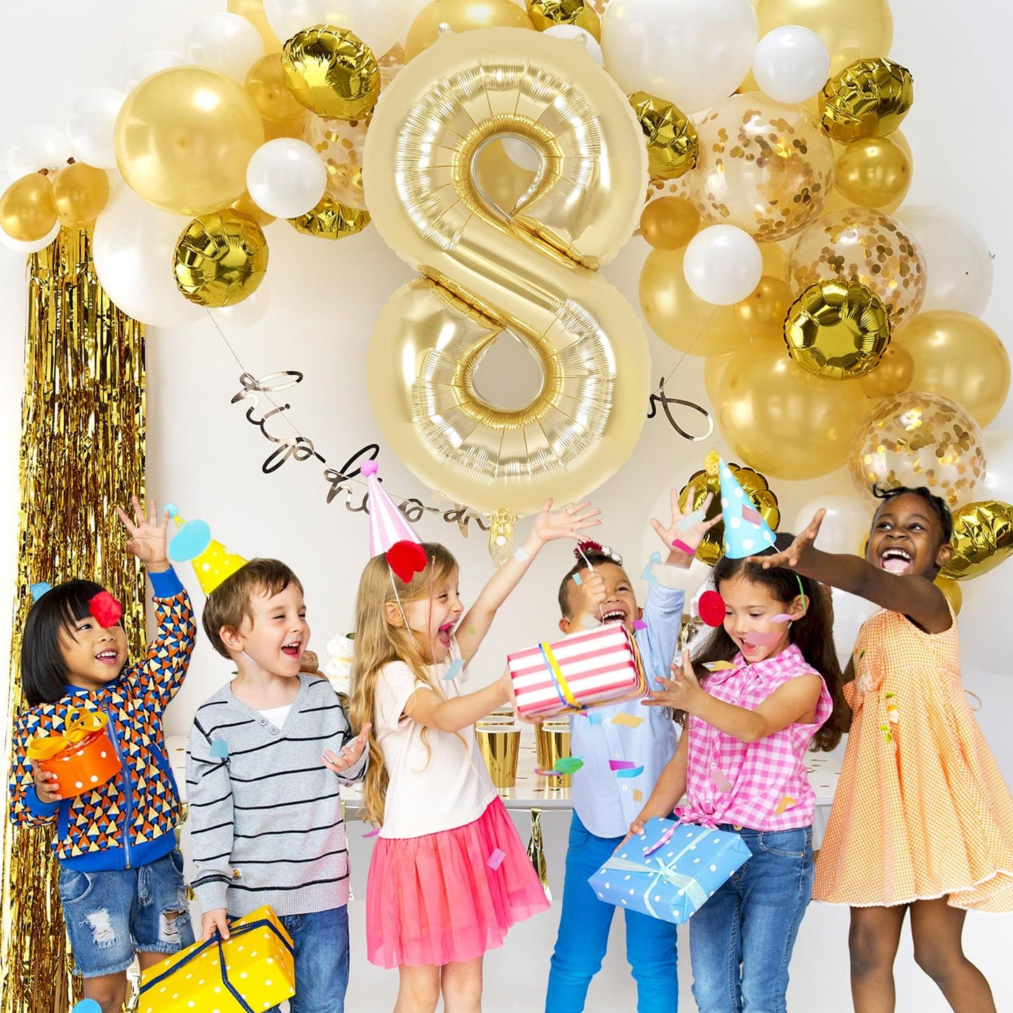 Supershape Foil Balloon #8 White Gold