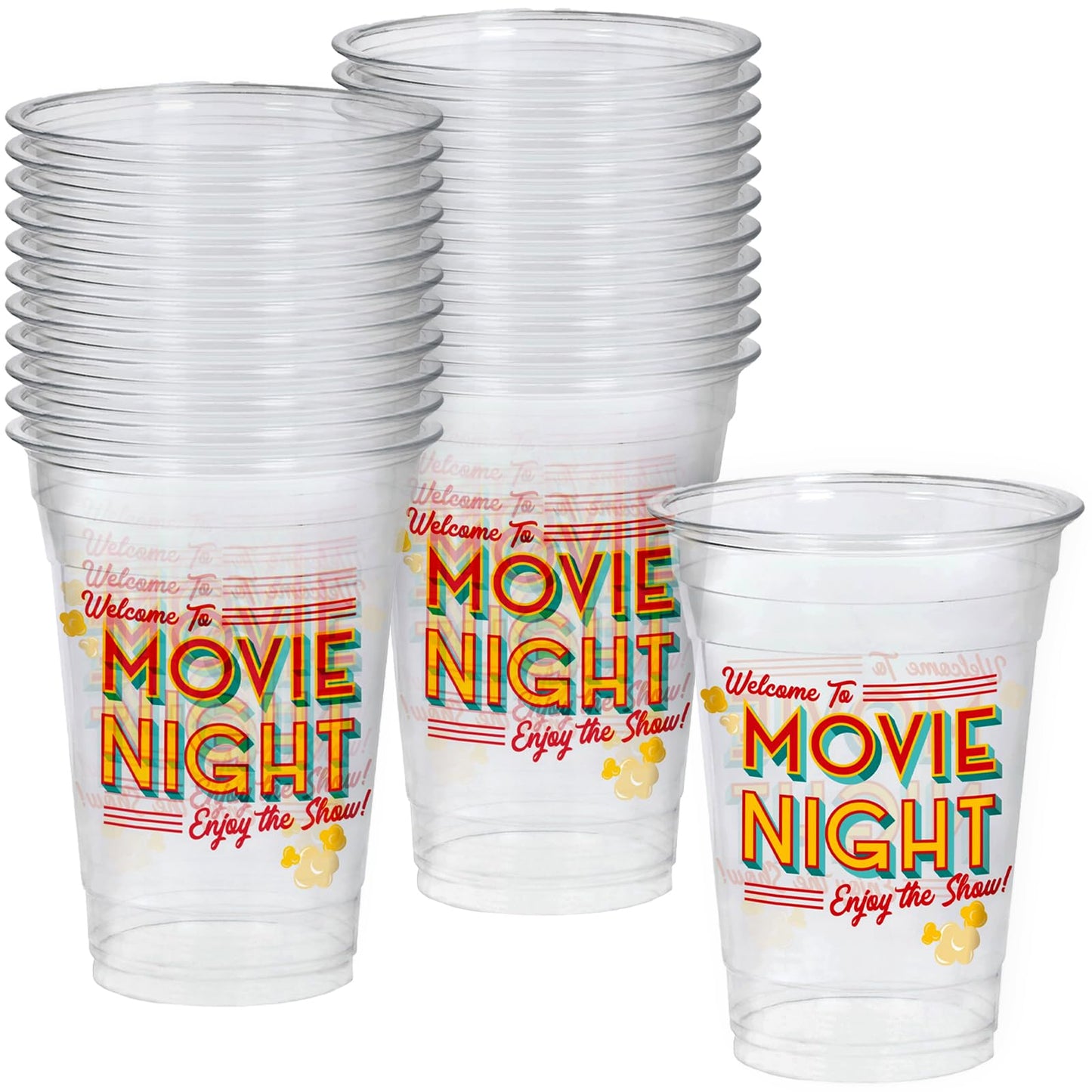 Movie Night Cup Plastic 16oz 20pc