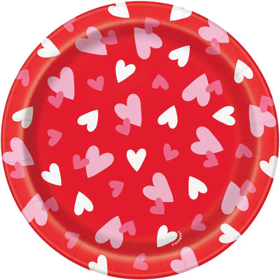 Fluttering Hearts Plates 7" 8pcs