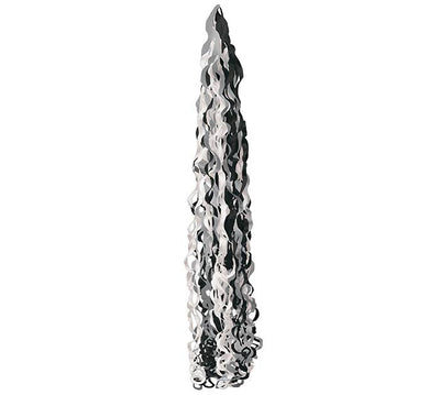Twirlz Balloon Tail Black, White and Silver 34"x6"