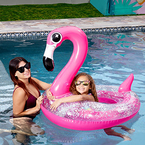 Pool Float Flamingo Swim Ring Glitter
