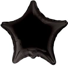 Star Solid Black Balloon 18"