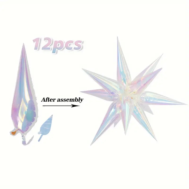 Iridescent Starburst 12 Piece kit Balloon
