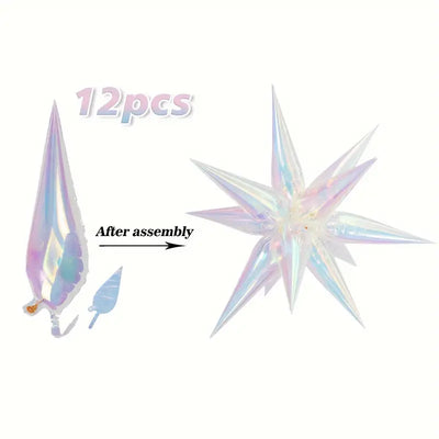 Iridescent Starburst 12 Piece kit Balloon