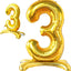 Numeral Balloon With Stand Gold #3