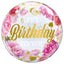 Bubble Balloons 22" Birthday Pink Peonies (Qualatex)