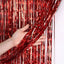 Metallic Foil Fringe Curtain Red 3'x8'