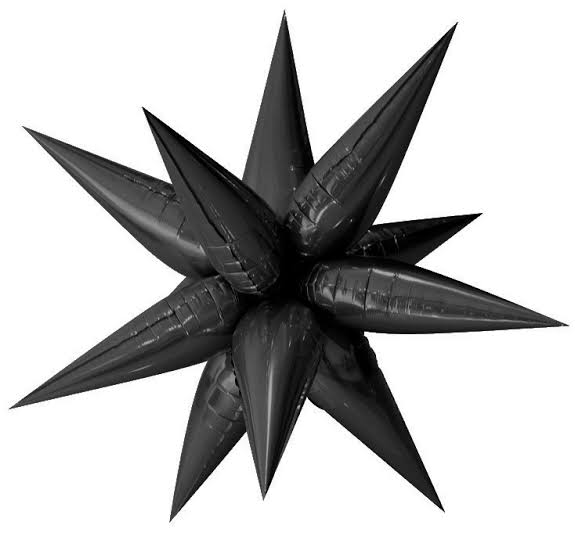 Starburst Foil Balloon Black 26" 1pcs