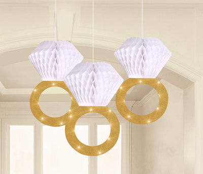 Honeycomb Ring Hanging Decorative 3pcs