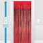 Metallic Foil Fringe Curtain Red 3'x8'