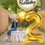 Standing Balloon Number 2 Gold 28"